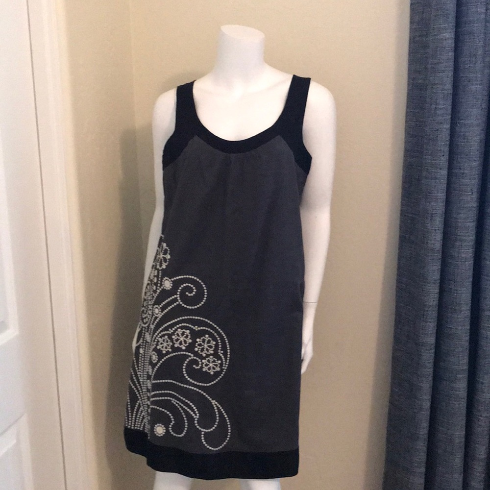 Anthropologie Black and White Mini Dress